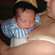 Sleeping on his Mama
