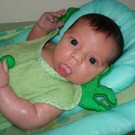 Mason’s 1st Bath!