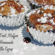 French Toast Muffins Smothered with Homemade Vanilla Syrup