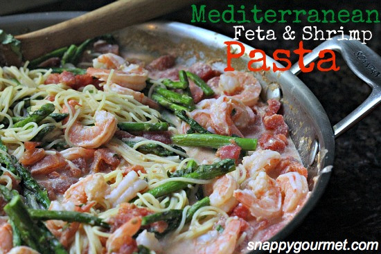 Mediterranean Feta and Shrimp Pasta