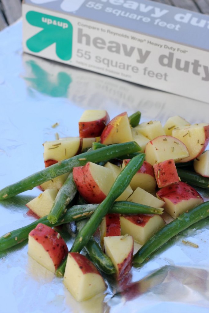 potatoes green beans in foil packet